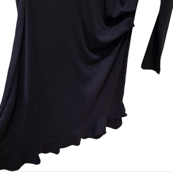 NWT Angel Maternity Long Sleeves Frilled End Bodycon Dress. Navy Blue. Size M - Picture 9 of 14